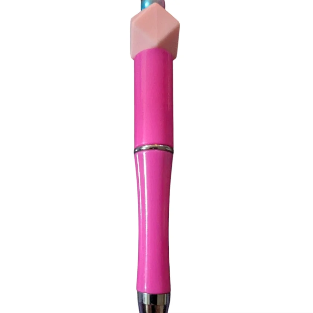 Hand Crafted Lilo Stitch Pen Heart Charm Beaded Pink Handmade NEW